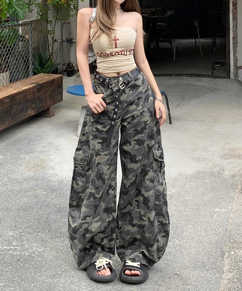 bohemseo 2000Archivesカモフラージュ　ミリタリーカーゴパンツ bohemseo 2000Archivesカモフラージュ ミリタリーカーゴパンツ