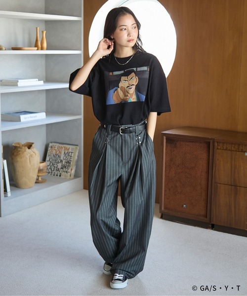 PAGEBOY（ページボーイ）の「【UNISEX/ 名探偵コナン】小五郎のおっちゃんTシャツ（Tシャツ/カットソー・レディース・オフホワイト/ブラック・FREE）」の11枚目の写真