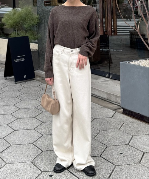 LE MORE(リモア)の「ルーズカラーデニム(デニムパンツ・レディース・ブラウン/アイボリー・FREE)」の20枚目の写真