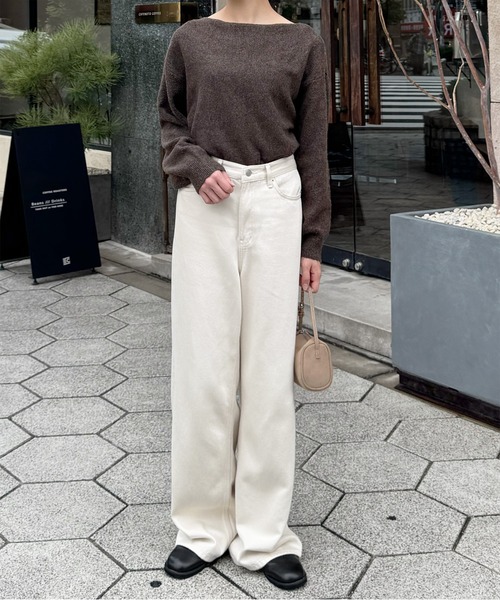 LE MORE(リモア)の「ルーズカラーデニム(デニムパンツ・レディース・ブラウン/アイボリー・FREE)」の21枚目の写真