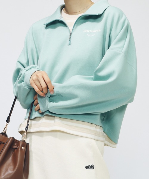 NEW BALANCE（ニューバランス）の「【アルペン限定】 ニューバランス New Balance THE CITY ハーフジッププルオーバー（スウェット・レディース・ブルー/ブラウン/ホワイト・M/L）」の3枚目の写真