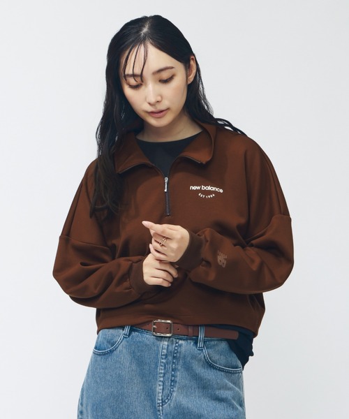 NEW BALANCE（ニューバランス）の「【アルペン限定】 ニューバランス New Balance THE CITY ハーフジッププルオーバー（スウェット・レディース・ブルー/ブラウン/ホワイト・M/L）」の4枚目の写真