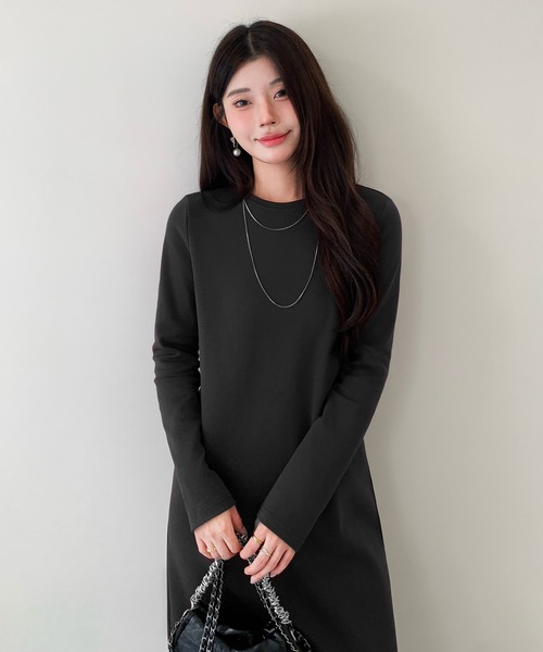 by LEGNA（バイレグナ）の「【選べる着丈】ベーシックマキシワンピース（ワンピース・レディース・グレイッシュベージュ/ブラック/杢グレー/カーキブラウン/ボルドー/ブラウン/チャコール/ベージュ系/ライトグレー系/ブラック系/グレー系/ネイビー系・L-Long/M-Long/L-Regular/M-Regular/L-Short/M-Short）」の13枚目の写真