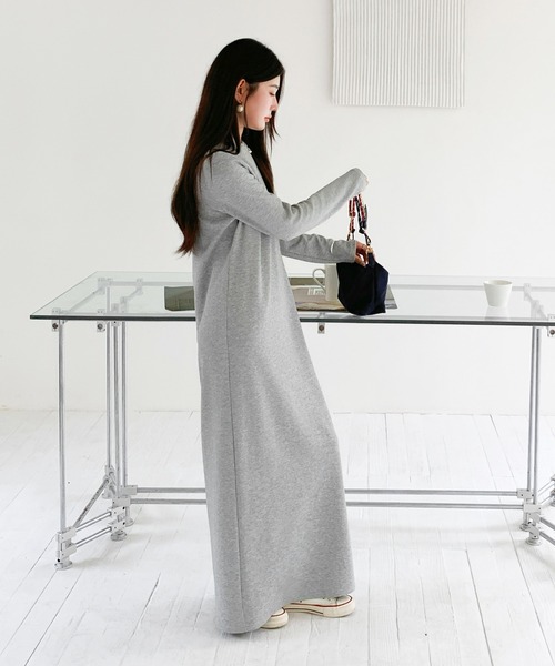by LEGNA（バイレグナ）の「【選べる着丈】ベーシックマキシワンピース（ワンピース・レディース・グレイッシュベージュ/ブラック/杢グレー/カーキブラウン/ボルドー/ブラウン/チャコール/ベージュ系/ライトグレー系/ブラック系/グレー系/ネイビー系・L-Long/M-Long/L-Regular/M-Regular/L-Short/M-Short）」の19枚目の写真