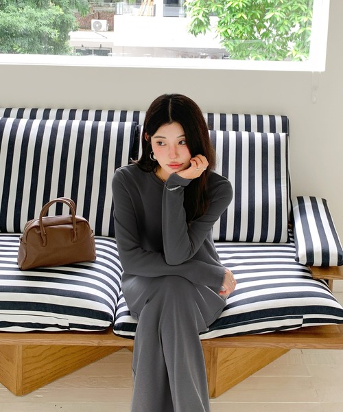 by LEGNA（バイレグナ）の「【選べる着丈】ベーシックマキシワンピース（ワンピース・レディース・グレイッシュベージュ/ブラック/杢グレー/カーキブラウン/ボルドー/ブラウン/チャコール/ベージュ系/ライトグレー系/ブラック系/グレー系/ネイビー系・L-Long/M-Long/L-Regular/M-Regular/L-Short/M-Short）」の22枚目の写真