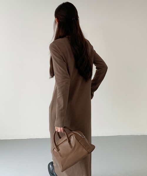 【新品】【タグ付】IENA♡ワンピース 38 ロング ブラック 選べる2丈】裏起毛シンプルバックスリットワンピース - ベルーナ【公式】