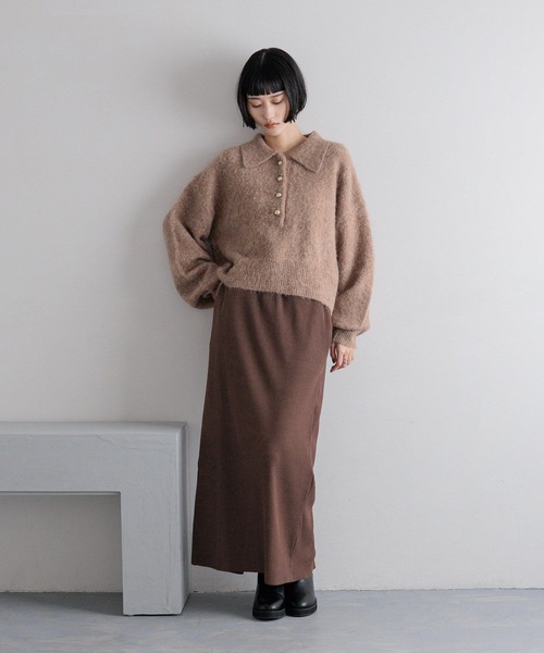 LOWRYS FARM（ローリーズファーム）の「ポロニットプルオーバーＬＳ　596335（ニット/セーター・レディース・ブラウン/グレー/アイボリー/ピンク・FREE）」の18枚目の写真