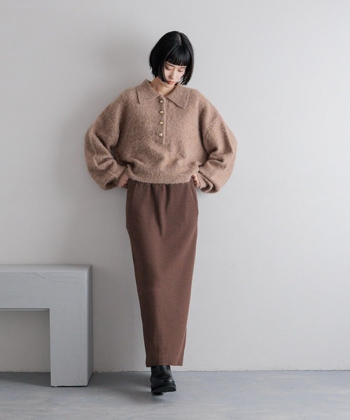 LOWRYS FARM（ローリーズファーム）の「ポロニットプルオーバーＬＳ　596335（ニット/セーター・レディース・ブラウン/グレー/アイボリー/ピンク・FREE）」の16枚目の写真