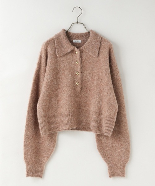 LOWRYS FARM（ローリーズファーム）の「ポロニットプルオーバーＬＳ　596335（ニット/セーター・レディース・ブラウン/グレー/アイボリー/ピンク・FREE）」の15枚目の写真