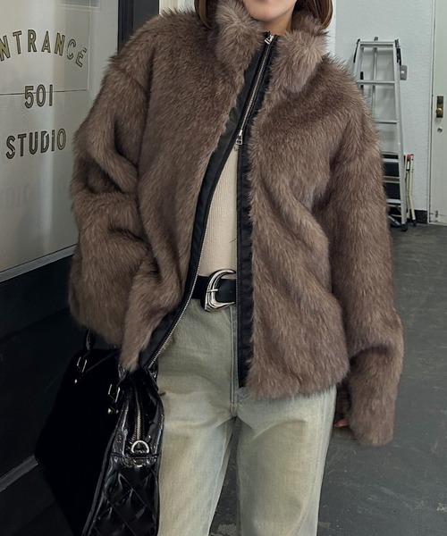 セール】ZIPUPキャットファーブルゾン（ブルゾン）｜PAGEBOY（ページ