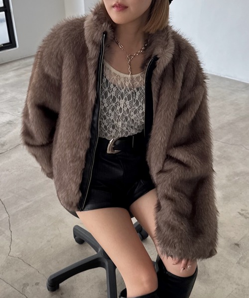 セール】ZIPUPキャットファーブルゾン（ブルゾン）｜PAGEBOY（ページ