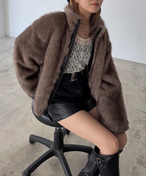 cccmalie ポケットファーブルゾン cccmalie ポケットファーブルゾン フェイクミンクファーブルゾン