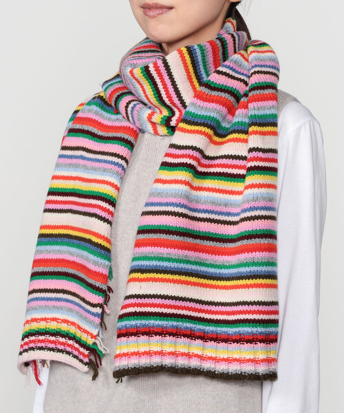 Bshop（ビショップ）の「LA FETICHE | マルチボーダー ニットマフラー WOMEN（マフラー・レディース・A・ONE）」の6枚目の写真