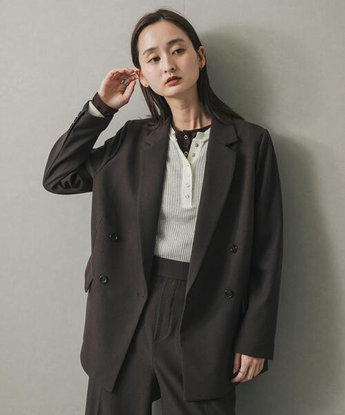 【タイムセール20%オフ】RE-PURPOSE シルク混テーラードジャケット セール】ダブルテーラードジャケット（その他アウター）｜SENSE