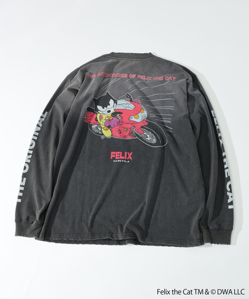 THE FELiX(フェリクス)の「フィリックス・ザ・キャット × relume プリント ロング Tシャツ(Tシャツ/カットソー・メンズ・ホワイト/ブラック/チャコールグレー・MEDIUM/LARGE)」の11枚目の写真