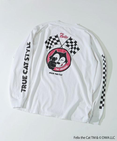 THE FELiX(フェリクス)の「フィリックス・ザ・キャット × relume プリント ロング Tシャツ(Tシャツ/カットソー・メンズ・ホワイト/ブラック/チャコールグレー・MEDIUM/LARGE)」の5枚目の写真