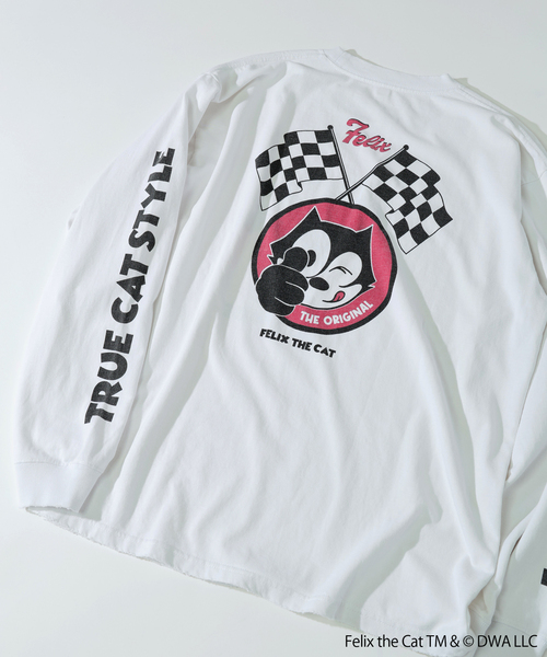 THE FELiX(フェリクス)の「フィリックス・ザ・キャット × relume プリント ロング Tシャツ(Tシャツ/カットソー・メンズ・ホワイト/ブラック/チャコールグレー・MEDIUM/LARGE)」の4枚目の写真