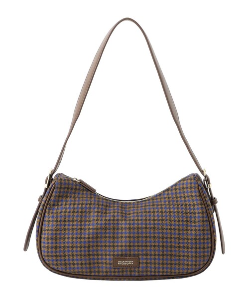 MACKINTOSH PHILOSOPHY（ﾏｯｷﾝﾄｯｼｭ ﾌｨﾛｿﾌｨｰ）の「チェックツイードミニホーボーバッグ（ハンドバッグ・レディース・グレー系その他2/ブラウン・FREE）」の2枚目の写真