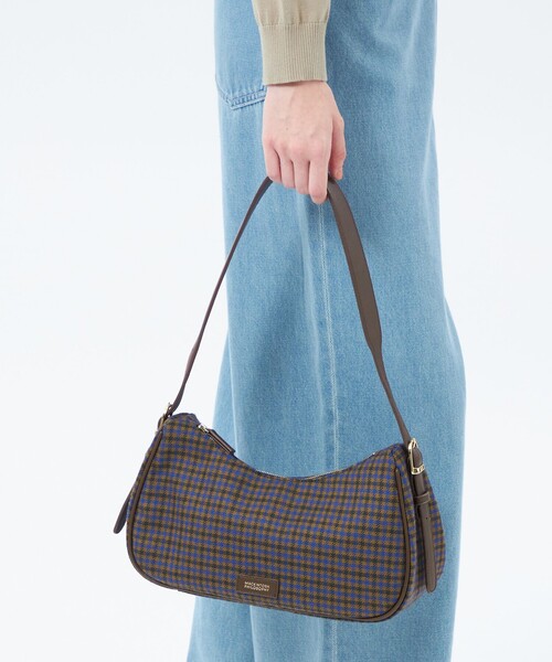 MACKINTOSH PHILOSOPHY（ﾏｯｷﾝﾄｯｼｭ ﾌｨﾛｿﾌｨｰ）の「チェックツイードミニホーボーバッグ（ハンドバッグ・レディース・グレー系その他2/ブラウン・FREE）」の4枚目の写真