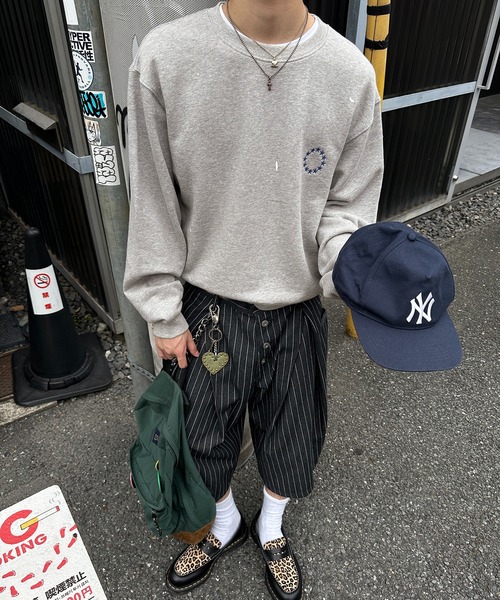 kutir(クティール)の「URAGE CREWNECK CROPPED PAINT SWEAT/裏毛クルーネッククロップドペイントスウェット(スウェット・メンズ・ブラック/杢グレー/ネイビー・LARGE/MEDIUM)」の21枚目の写真