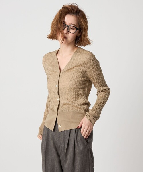 conte＞ケーブル Vネック カーディガン（カーディガン/ボレロ）｜conte