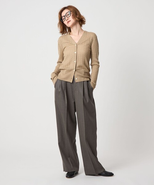 conte ケーブル Vネック カーディガン conte カーディガン 「conte」ケーブル Vネック カーディガン
