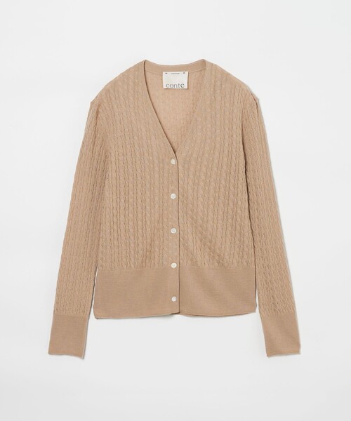 conte＞ケーブル Vネック カーディガン（カーディガン/ボレロ）｜conte