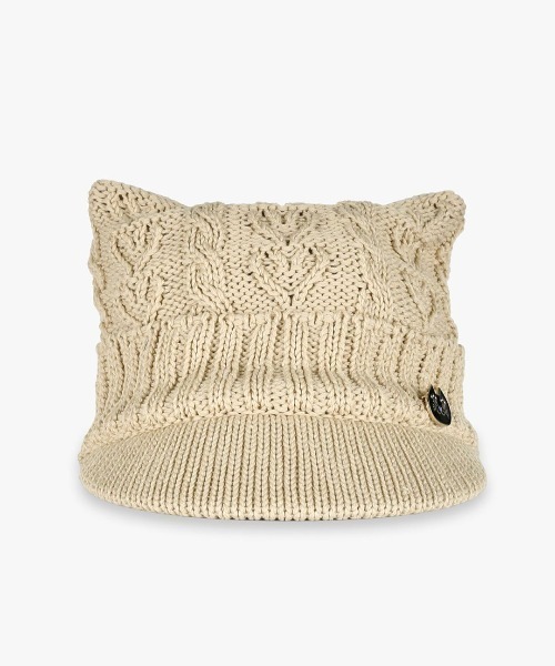ANNA SUI（アナスイ）の「ネコ耳ニットキャップ（ニットキャップ/ビーニー・レディース・パープル/ベージュ/グリーン/ブラック・FREE）」の3枚目の写真