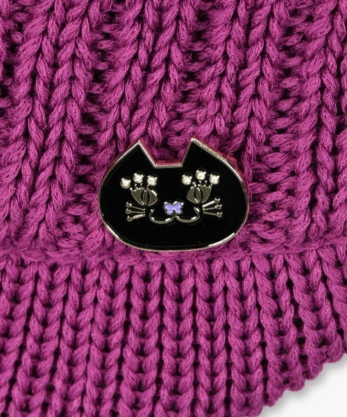 ANNA SUI（アナスイ）の「ネコ耳ニットキャップ（ニットキャップ/ビーニー・レディース・パープル/ベージュ/グリーン/ブラック・FREE）」の7枚目の写真