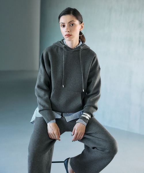 N.O.R.C(ノーク)の「【ZOZO限定】ファンクションイージーニットフーディー(ニット/セーター・レディース・ブラック/チャコール・フリー)」の6枚目の写真