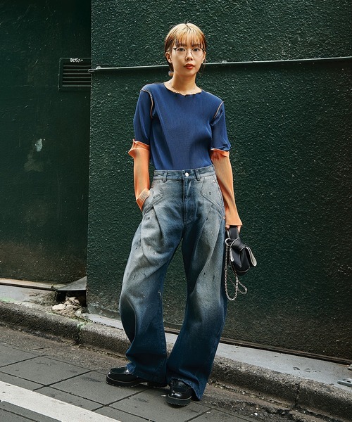 kotohayokozawa（コトハヨコザワ）の「ARM COVER TOP（Tシャツ/カットソー・レディース・ネイビー/ラベンダー/ライトベージュ・FREE）」の10枚目の写真