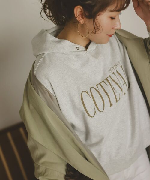 le.coeur blanc(ルクールブラン)の「COTEVALロゴスウェットパーカー(パーカー・レディース・ライトグレー/ダークグレー・38)」の2枚目の写真