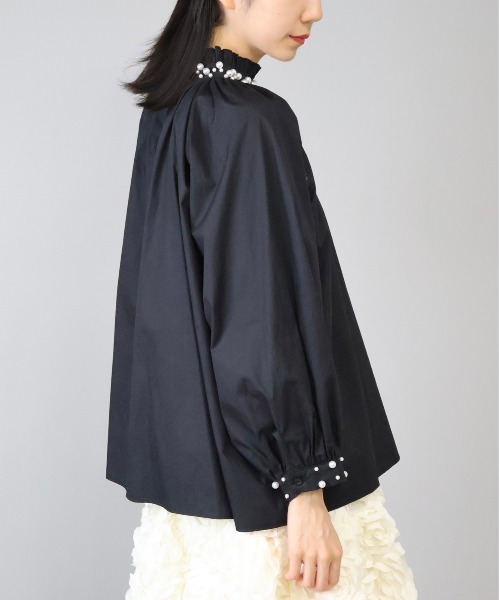 アンミヌ　ドゥーブルカラーブラウス セール】 【一部店舗限定/洗える】プレザンスジャカード ペプラム