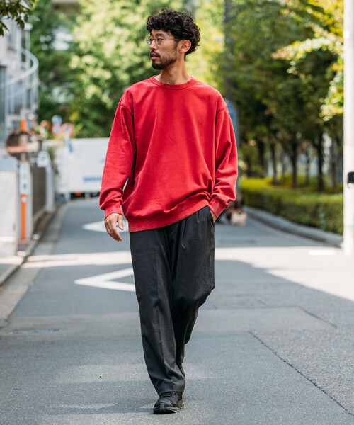 FREAK'S STORE(フリークスストア)の「HEAVY WEIGHT CREW NECK PIGMENT SWT 13oz/ヘビーウェイト ピグメント加工 クルーネックスウェット/13オンス/リラックスフィット(スウェット・メンズ・オリーブ/チャコールグレー/ワインレッド/ブラウン・LARGE/SMALL/MEDIUM)」の8枚目の写真