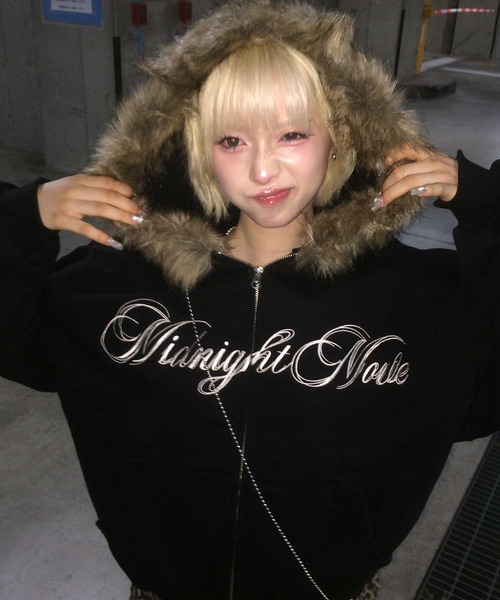 A'GEM/9 × .kom 『MIDNIGHT MOVE/ミッドナイトムーブ』hair hood zip