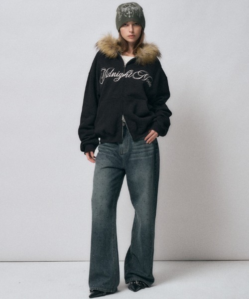 A'GEM/9 × .kom 『MIDNIGHT MOVE/ミッドナイトムーブ』hair hood zip