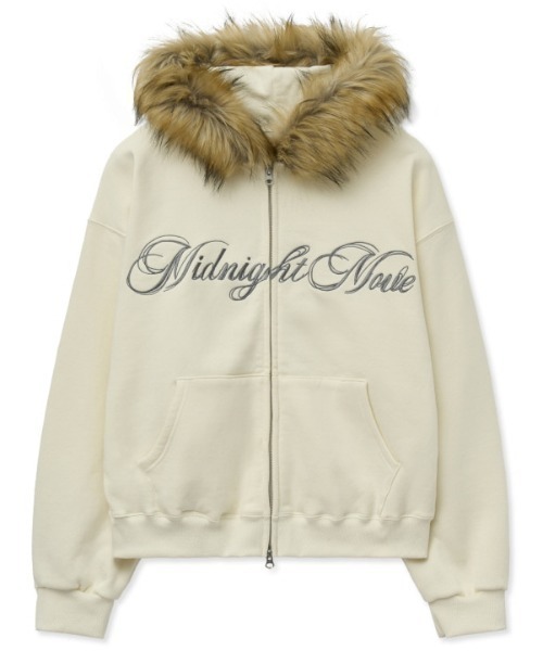 Midnight Move（ミッドナイトムーブ）の「A'GEM/9 × .kom 『MIDNIGHT MOVE/ミッドナイトムーブ』hair hood zip up/ヘアー フードジップパーカー（パーカー・レディース・アイボリー/ブラック・FREE）」の18枚目の写真