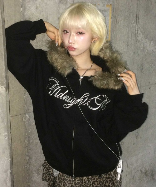 A'GEM/9 × .kom 『MIDNIGHT MOVE/ミッドナイトムーブ』hair hood zip