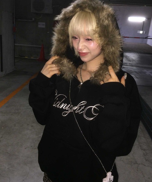 A'GEM/9 × .kom 『MIDNIGHT MOVE/ミッドナイトムーブ』hair hood zip