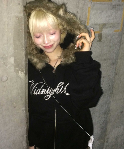A'GEM/9 × .kom 『MIDNIGHT MOVE/ミッドナイトムーブ』hair hood zip