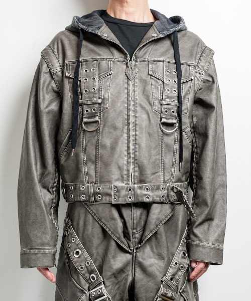 セール】RESISTANCE(レジスタンス)2WAY フード レザータッチ/デニム