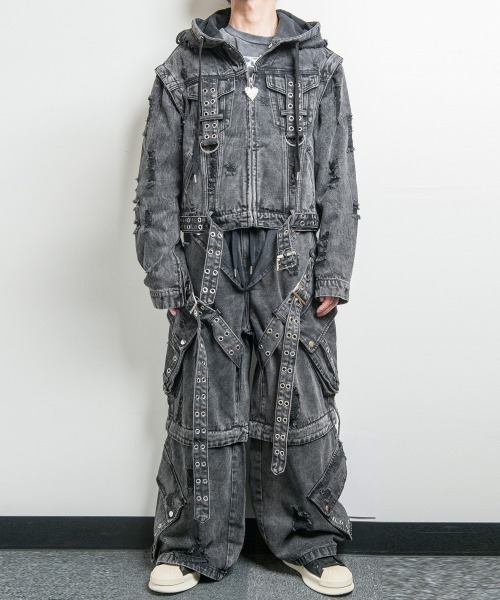 セール】RESISTANCE(レジスタンス)2WAY フード レザータッチ/デニム