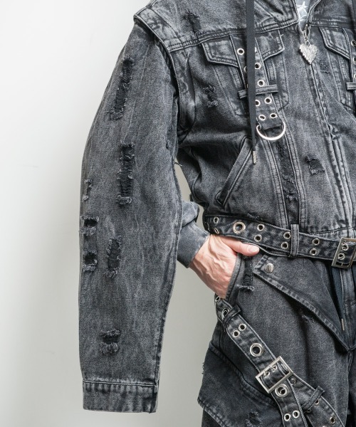 セール】RESISTANCE(レジスタンス)2WAY フード レザータッチ/デニム