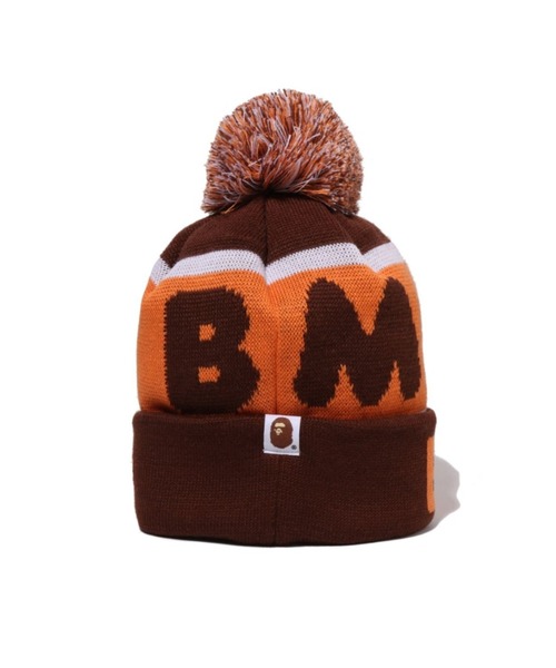 A BATHING APE（アベイシングエイプ）の「BABY MILO POM POM KNIT CAP（ハット・キッズ・ブルー/ブラウン・FREE）」の4枚目の写真