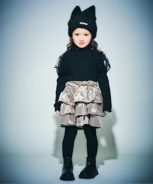 Seraph（セラフ）の「【ジュニア対応】スカート見えベロアティアードパンツ（その他パンツ・キッズ・ブラック/ゴールド/ベージュ・90/100/110/120/130/80/140）」の13枚目の写真