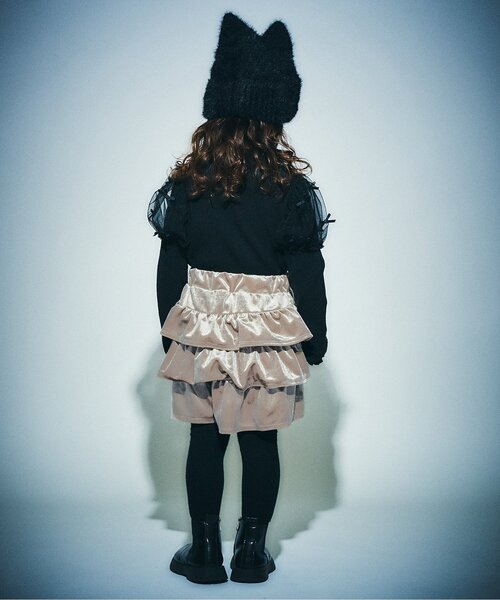 Seraph（セラフ）の「【ジュニア対応】スカート見えベロアティアードパンツ（その他パンツ・キッズ・ブラック/ゴールド/ベージュ・90/100/110/120/130/80/140）」の14枚目の写真