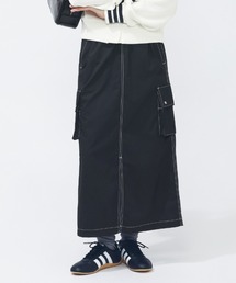 【別注】アディダス adidas デニムライク ストレッチ ウーブン ルーズフィット カーゴスカート 限定コラボ