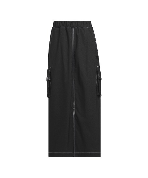 adidas(アディダス)の「【別注】アディダス adidas デニムライク ストレッチ ウーブン ルーズフィット カーゴスカート 限定コラボ(スカート・レディース・ブラック/ネイビー・S/M/L/XL)」の13枚目の写真