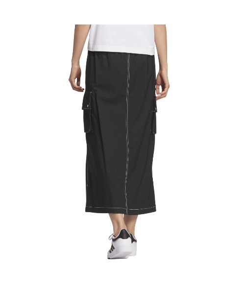 adidas(アディダス)の「【別注】アディダス adidas デニムライク ストレッチ ウーブン ルーズフィット カーゴスカート 限定コラボ(スカート・レディース・ブラック/ネイビー・S/M/L/XL)」の11枚目の写真