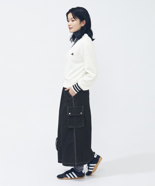 adidas(アディダス)の「【別注】アディダス adidas デニムライク ストレッチ ウーブン ルーズフィット カーゴスカート 限定コラボ(スカート・レディース・ブラック/ネイビー・S/M/L/XL)」の16枚目の写真